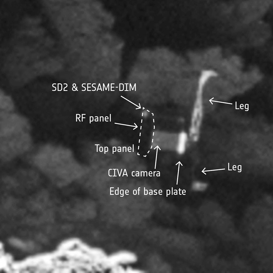 Dettaglio della sonda Philae